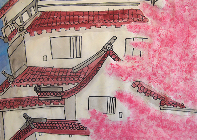 鶴ケ城と桜