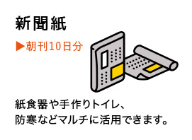 新聞紙 ◆朝刊10日分紙食器や手作りトイレ、防寒などマルチに活用できます。