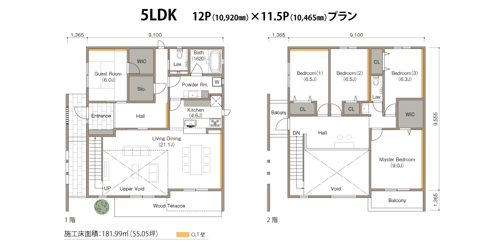 5LDK 12P（10,920㎜）×11.5P（10,465㎜）プラン