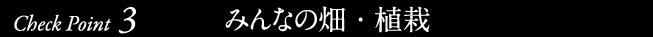 Check Point3 みんなの畑・植栽
