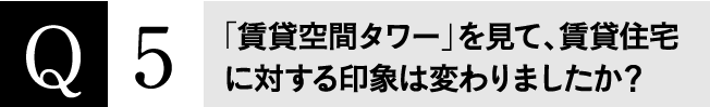 Q5 「賃貸空間タワー」を見て、賃貸住宅に対する印象は変わりましたか？